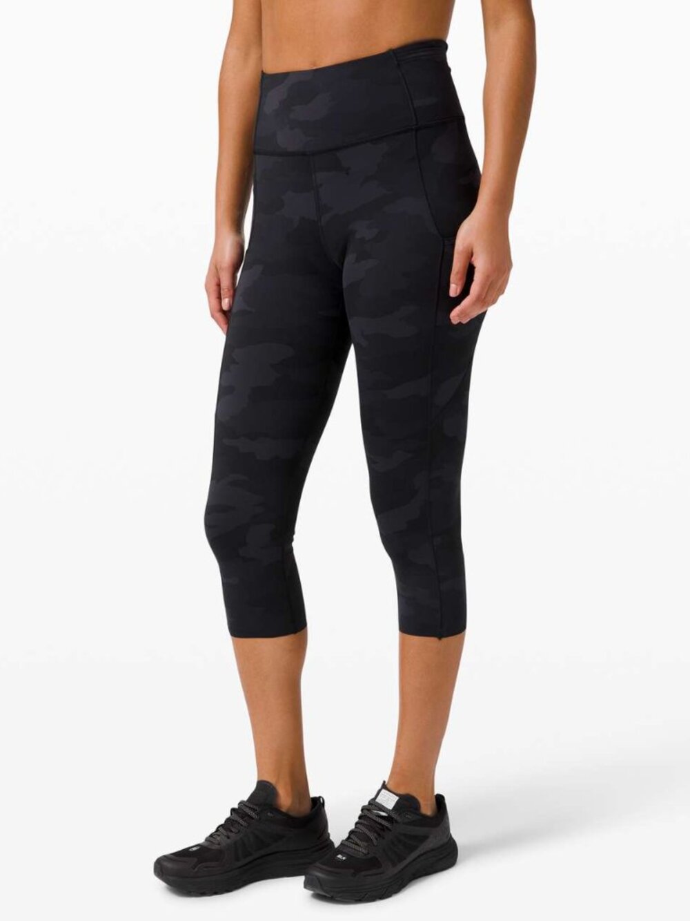 Lululemon Fast and Free Crop II 19" Heritage 365 Camo Deep Coal Multi Size 8